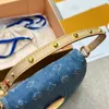 24SS Top Luxury Handbag Designer Denim Sunset Large Ings Bag Kvinnors handväska underarmsäck Crossbody Bag axelväska Purse 27 cm