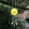 Decorative Figurines Sunflower Boat Wind Metal Window Crafts Windchimes Hanging Ornaments Chimes Pendant Home Outdoor Yard Garden Decoration