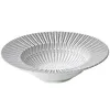 Пластины черно -белая печатная пластина Простая творческая соломенная шляпа Сваренная посуда европейская керамическая домохозяйство глубокое салат