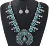 Bohemian Jewelry Sets For Women Vintage African Beads Jewelry Set Turquoise Coin Statement Necklace Earrings Set Fashion Jewelry4208034