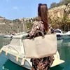 Sacchetti per la spesa di grandi dimensioni di lusso beige tela borsa da tote borse beach weekend personalizzato