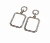 Luxe ontwerper oorrang met stempel klassiek Letter Square volledige boor oorbellen voor dames topfeestje cadeau7578396