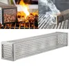 2024 Ronde vierkant 6/12 inch BBQ hout pellet roker buis roestvrijstalen rookgenerator maaspijp voor grill warm of koud roken - voor