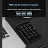 Combos 19 клавиш USB Механический ощущение проводной цифровой клавиатура клавиатура мини -номера клавиши клавиш Numpad для ноутбука настольный компьютер.