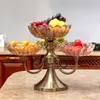 Тарелка бассейна для фруктовых лоток гостиная домашняя закуска творческая современная сухая коробка европейское хрустальное стекло многослойное