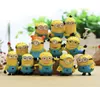 12st Set Sweet Lovely Minion Miniature Figures Toys Small Yellow Man Figurer Desktop Möbler Modeller 3cm Dolls Kids Gifts Y2002983293