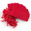 Stylos 100pcs 3,5 * 17,5 cm noirs rouges rouges rose rose brun drawstring en velours stylet socle stylet stylo sac en velours en vente en gros