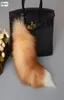 Fox Tail Pendants chain 40cm Fur Pom Chain Charm Bag Car Key Ring Gift Jewelry K16446563273