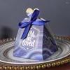 Enrolamento de presentes 10/20pcs Party Wedding Favor Boxes com fita chocolate tratar a caixa de doces da caixa de doces