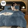 Juegos de ropa de cama Invernal Cecho cálido de ropa de terciopelo con cubierta de edredón/cubierta de edredón/sábana/cama/funda de almohada 220x240 para 150 180