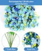 Flores decorativas 12 piezas de bebés azules artificiales aliento para el jarrón para el porche de la boda en el hogar ventana del porche decoración del interior del bebé