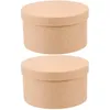 Container mitnehmen 2 Sets runde Kuchenbox süße Papierkoffer Bäckerei Lieferungen Geschenkzubehör Eisbuße Kekshalter Kraft