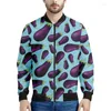 남자 재킷 패션에 가지 패턴 지퍼 지퍼 남자 3D 프린트 야채 코트 여자 길거리 zip up 재킷 긴 소매 스웨트 셔츠