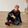 Figuras de brinquedo de ação Novo 8cm anime jujutsu kaisen figura itadori yuji gojo satoru sentado macarrão stopper modelo pvc colecionável brinquedo boneca estática