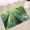 Mattes de bain Green Bamboo Mat 3D Plant de douche absorbante non glip