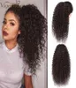 Extensão de cabelos encaracolados de cordão vigoroso de puxão de empurramento em extensões de cabelo sintéticas afro -americanas de cauda 2101082164069