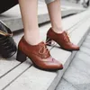 Dress Shoes Big Size Woman 3cm Heels Navy Blue Pumps Round Toe Lace-Up Large 5cm Orange Retro Gold Med Rubber Ankle Microfiber Basic P