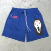 Shorts Mens Athletic Gym Training Shorts Gothic Ghost Print 5 inch snel droge ademende shorts met zakken training Running Activewear