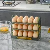 Bouteilles de rangement Rack de plate-forme d'oeuf réfrigérateur pour portes latérales de réfrigérateur avec une organisation d'œufs de gadget de cuisine à 3 couches
