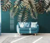 Wallpapers Custom Papel De Parede 3d Nordic Modern Retro Green Plant Leaves Art Mural Wallpaper Tv Sofa Background Wall Papers Home Decor