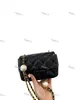 7A Designer Mini Classic Flap Bag Quilted Leather Crush Pearl Gold Ball Metal Hårdvara Justerbar Matelasse Chain Crossbody Shoulder Bag