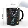 Кружки с изменением тепла чувствительно цвета кружки керамическая кофейная чашка двенадцать созвездий дизайн прохладной чай