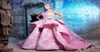 Arabia Style Strapless Prom Dresses 2017 Summer Lace Applique Pink Ruched Evening Gowns Satin Ruffles Puffy Formal Party Dresses C8775804