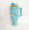 New 304 Tie-Dye Printing Stainless Steel Double-Layer Thermal Insulation Cold-Keeping Car Cup 40Oz Handle Ice Cream Cup