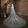 Gorgeous Designer Wedding Veils 3M Long Cathedral Length 2 Layers Beads Edge Tulle Bridal Veil For Women Hair Accessorie191B V413001