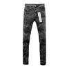 High QualityNew Purple Brand Jeans American High Street Coconut Tree Print Black Stylish and Slim Pants