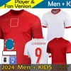 Polonia 2024 Lewandowski Maglie da calcio uomini Kit Kit Polonia 2025 Zielinski Milik Zalewski Szymanski Shirt da calcio polacco Polen Uniform Boy 24 25 Pologne Bednarek