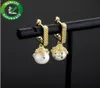 Pendientes de sementales Fashion Hip Hop Jewelry Mens Diamond Pen Freed Out Square Dragon Claw Pearl Ear anillos de diseñador de lujo Accesorios de diseñador6969367