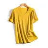 Dames T-shirt dubbelzijdige vloeibare ammoniak mercerized katoenen t-shirt zomer korte mouwen katoen veelzijdig T-shirt