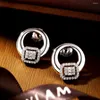 Kolczyki stadniskie S925 Srebrny Modny luksusowy Instagram z unikalnym sensem designu i wysokiej jakości biżuterią kolczyków dla kobiet