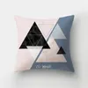 Pillow 45x45cm Abstract Geometric Print Cover Marble Polyester Short Plush Patchwork Sofa Home Decor