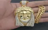 Naszyjniki wisiorek Hip Hop Rapper Bling Out Big Jezus Piece Pendants Gold Kolor 316L Biżuteria ze stali nierdzewnej bez łańcucha3648207