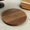 Esteras de mesa Circular Black Walnut Wood Wood Style Showing Plate Coffee Tea Pizza