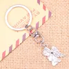 Keychains 20pcs Fashion Keychain 24x17mm Pray Angel Pendants DIY Men Jewelry Car Key Chain Ring Holder Souvenir For Gift