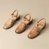 Chaussures habillées rizabina Summer Femmes Gladiator Sandales en cuir en cuir épais Bouette à talon Bouetture