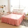Set di biancheria da letto in stile coreano in pizzo di cotone principessa semplice set da casa set da letto gonna piumino cuscinetto da coperchio quattro pezzi
