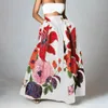 Stijlvolle grote bloemen bedrukte vrouwen rokken elegante hoge taille aline lange maxi rok 2024 casual los strand feestvakantie 240403