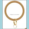 Keychains Wristlet Keychain Circle Sile Bangle Key Ring Bracelet Hoop Keyring Fashion Women Gift Jewelry Accessories Fob Drop Deliver Dhlux