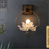 Decorative Plates Chinese Original Style Lotus Flower Wall Lamp Creative Living Room Aisle Hand-painted Bedroom Decoration