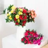 Fleurs décoratives Fleur artificielle Silk champagne Azalea Bouquet de mariée Vase Home Wedding Party Party Garden Cadeaux décor faux pivoine Floral