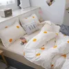 Zestawy pościeli domowe tekstylne pomarańczowe proste drukowanie zestaw Ab Side Dorosła kołdra Płaska blacha poduszka łóżko