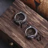 Boucles d'oreilles cerceaux Vikings bijoux dragon têtes Huggie vintage en acier inoxydable hommes cool tranditin chinois chanceux almut boy