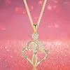 Hanger kettingen Huitan Chic Heart to Design Necklace for Women Anniversary Birthday Friends Gift Modern Fashion Gold Color Sieraden