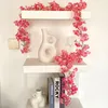 Dekorativa blommor Simulerad körsbärsblomning Vine Silk Flower Artificial Wedding Decoration