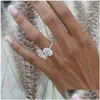 Ringar Eternal 925 Sterling Sier Ring Luxury Oval Cut 3Ct Simated Diamond Finger For Women Engagement Smycken Anel Drop Delivery Dhnah