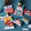 Gift Wrap 10Pcs Christmas Candy Box Pillow Shape Santa Claus Packaging Xmas Ornament Year Birthday Supplies